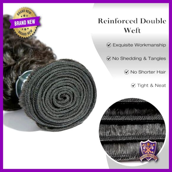 18 Inch Deep Curly Water Wave Human Hair Bundle, Unprocessed Cambodian Raw Hair